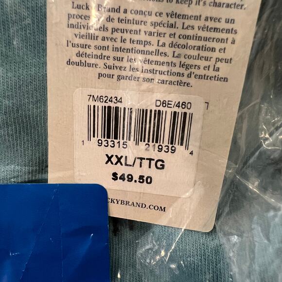 NWT Lucky Brand Men’s Blue Summer Icon Soft Cotton Crewneck Tee - SIZE XXL - Picture 5 of 7